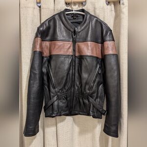 Leather Motorcycle Riding Jacket sz-L 🧡